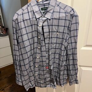 Orvis Gray and Blue Plaid Men's Shirt